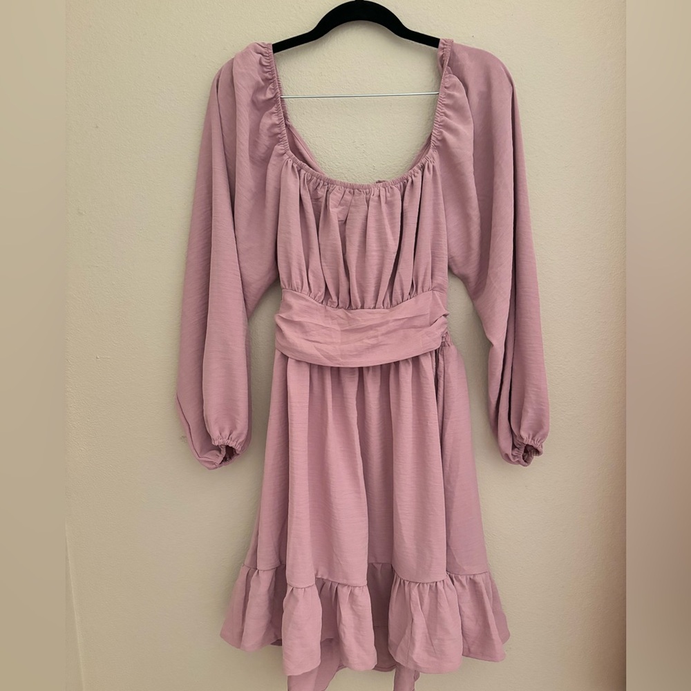 Purple Long Sleeve Dress